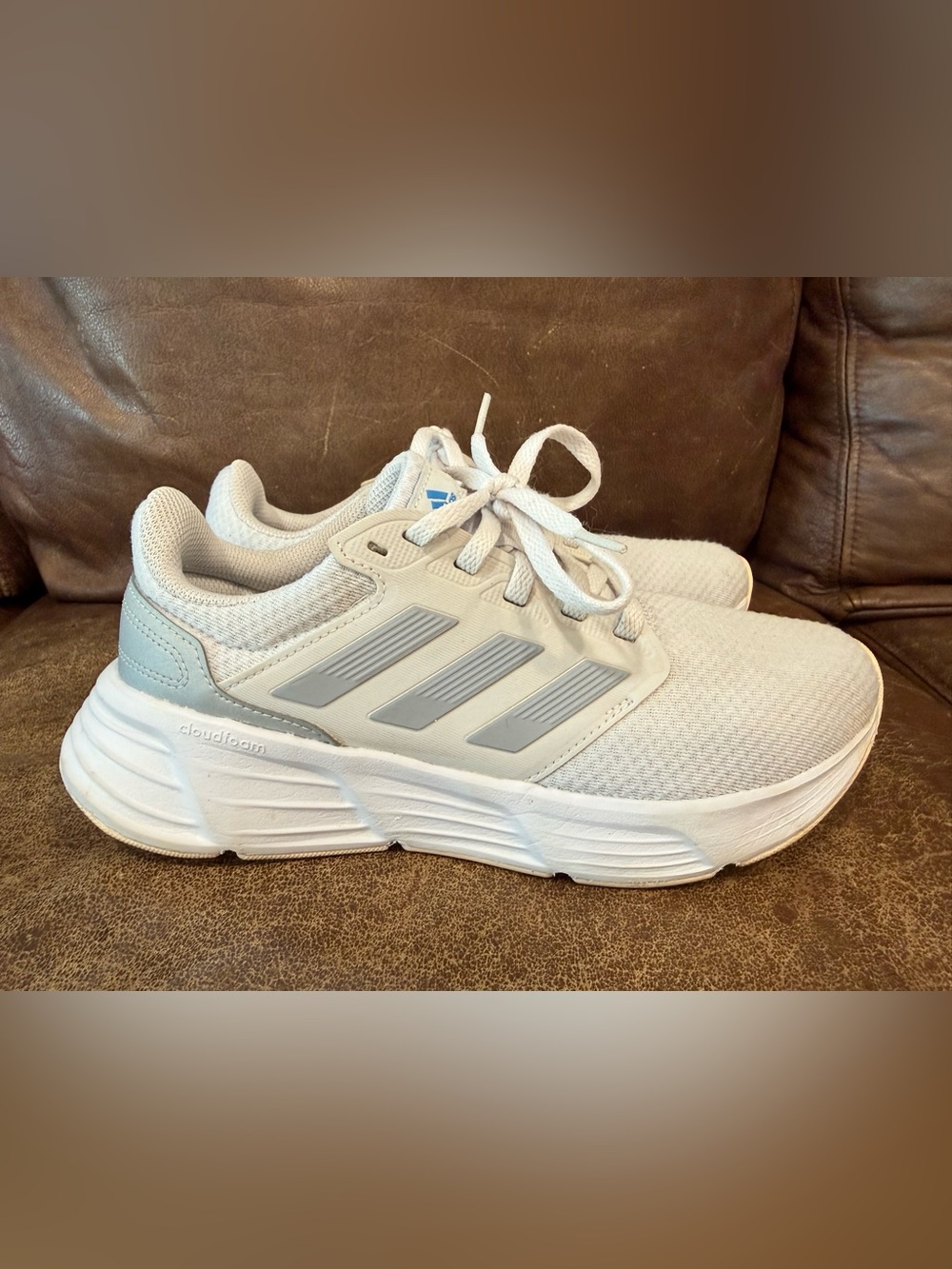 adidas Women's White Athletic Shoes with Light Gray Accents